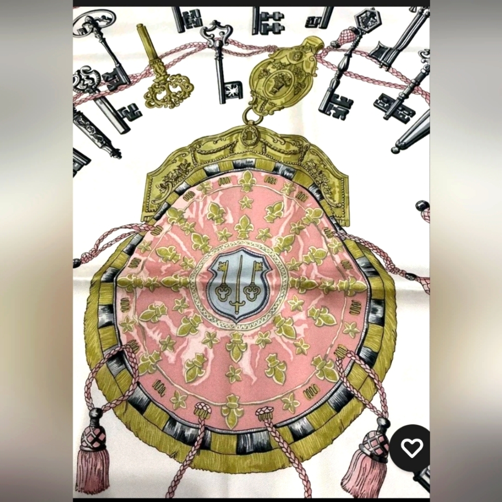 Hermes Silk 90 Cm Scarf Les Cles (Keys) Classic.  Authentic. - Picture 2 of 6